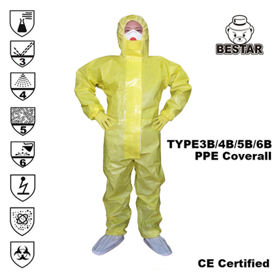 Combinaison protectrice jetable de TYPE3B/4B/5B/6B certifiée par CE/de façon générale protecteur jetable pour la protection de Covid