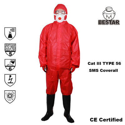 Type respirable 5 de combinaison protectrice jetable de polypropylène d'espèces combinaison 6