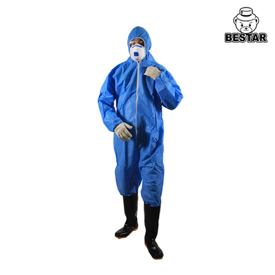 Costume médical jetable bleu royal non-tissé de SMS de combinaisons