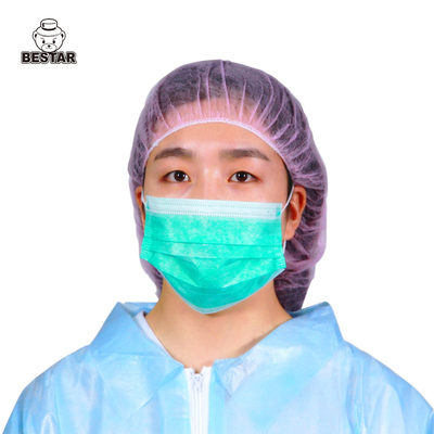 EN14683 noircissent 3 couches de masque protecteur jetable chirurgical pour l'hôpital 16.5x9.5