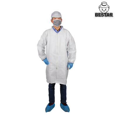 Chemisier chirurgical de manteau de laboratoire de veste jetable du film 2XL microporeux avec la tirette