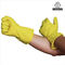 Les gants jaunes de latex de ménage d'ODM s'assemblent le gant en caoutchouc rayé pour la cuisine